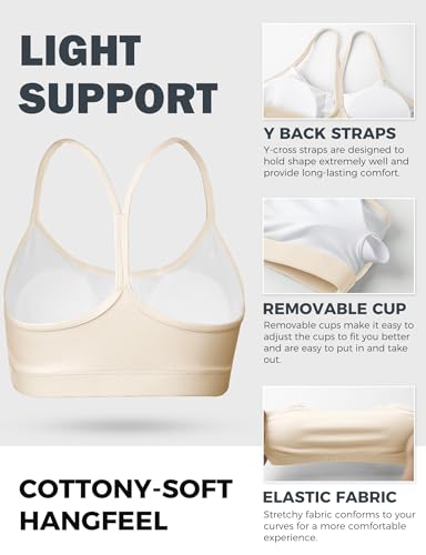 Image of Buauty Sports Bra for Women, Y Back Bralette, Light Support Workout Backless Bra with Removable Pads for Gym Yoga Pilates