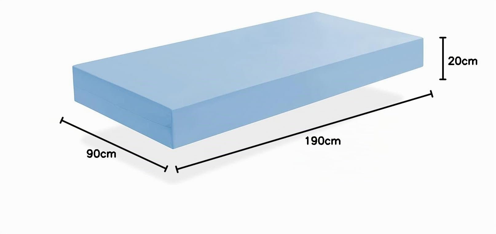DORMISSIMO Matelas 90X190 Medical- GÉRIATRIQUE Épaisseur 20 cm - pour lit médicalisé et articulés - Mousse thérapeutique - Déhoussable et imperméable