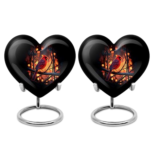 Image of Cardinal Urn Cremation Urn for Women 3 Inch 2 Qty | Little Funeral Urns for Human Ashes Keepsake Urns for Human Ashes Adult Man