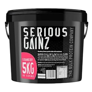 The Bulk Protein Company, SERIOUS GAINZ – Whey Protein Powder – Weight Gain, Mass Gainer – 30g Protein Powders (Strawberry, 5kg)