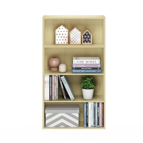 Image of Furinno Pasir 4-Tier Book Shelf with Open Shelf, Light Steam Beech