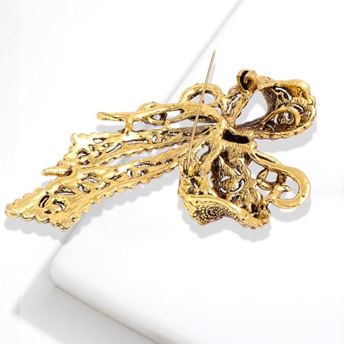 Image of Rhinestone Bow Brooch Vintage Crystal Bowknot Lapel Pin Pink Bow Brooch Wedding Fashion Jewelry Accessories Birthday Jewelry for Women