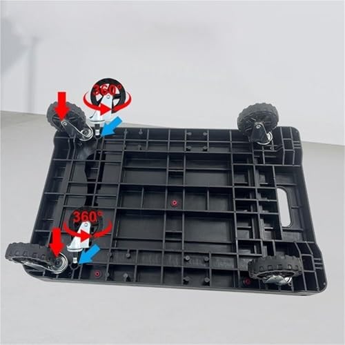 Carretilla de mano plegable con plataforma plana y 4 ruedas miniatura 6