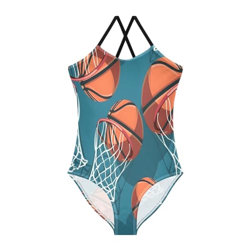 Basketball Play Girls One-Piece Swimsuit Beach Bathing Suit