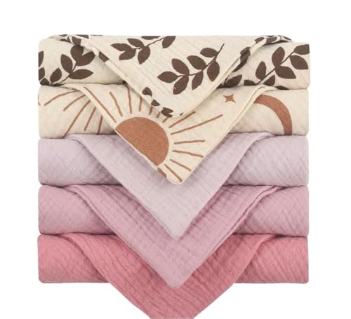 Image of Generic Muslin Washcloths, Organic Cotton Baby Blankets for Babies, Toddlers, Infants, Sunflower Print