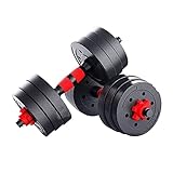 10KG JINPALAY Mancuernas Ajustables Pesas Kit | con Barra Recta Ajustable | Conjunto de Mancuernas 2 en 1 | Gimnasio Casa Ejercicio Fitness para Hombres y Mujeres…