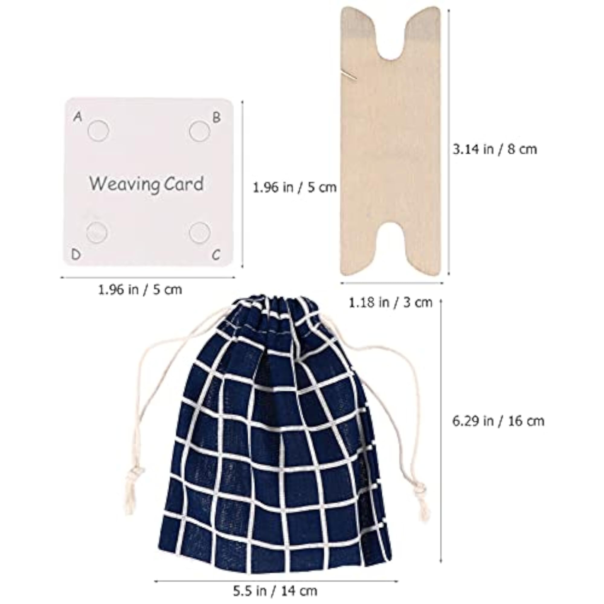Wood Hand Loom Stick Set with Shuttle for DIY Handcrafts