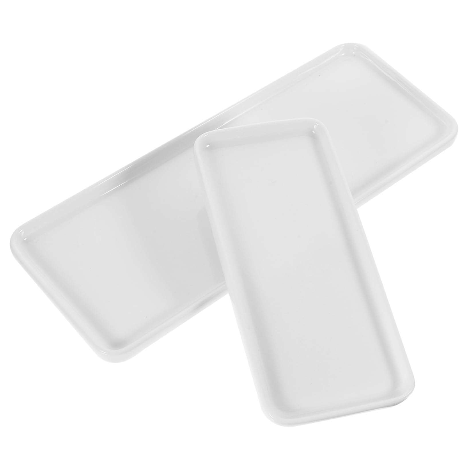 2Pcs Ceramic Vanity Tray for Bathroom Countertop Storage Organization Trays for Cosmetics Jewelry and Items Stylish Bathroom Counter