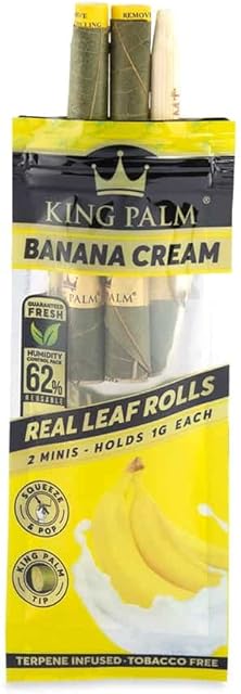 King Palm | x2 Banana Cream Flavoured Pre Rolls | (Slims) 1.5g - MORE FLAVOURS! | Blueberry Terps | Banana Cream | Watermelon Wave | Cherry Charm | Mango OG | Margarita | Strawberry Shortcake