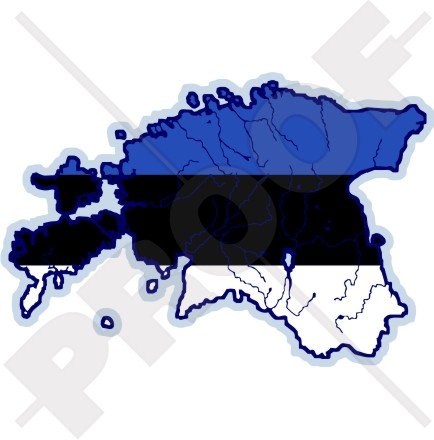 ESTONIE EESTI Estonien Carte-Drapeau, 115mm Vinyl Sticker, Autocollant