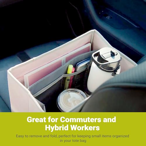 meori Office Tote Bag Carry Laptop Essentials Sturdy Bottom Stays Upright 3 Handy Pockets (Grey) INSERT ACCESSORY4