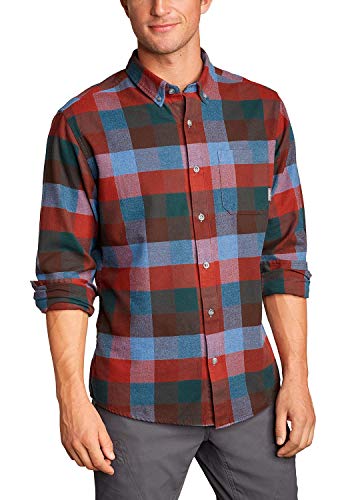 Eddie Bauer Herren Eddieu0092s Favorite Flanellhemd - Relaxed Fit - kariert, Gr. XL, Korduanleder