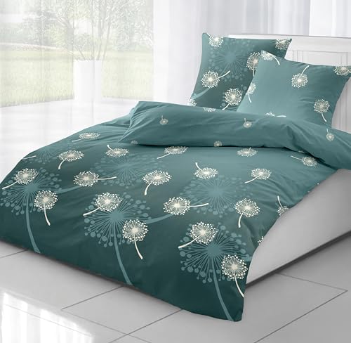 *** Dormisette Bio Biber Bettwäsche Made in Germany mit Reißverschluss Fein-Biber 135x200 80x80 (5212-40)