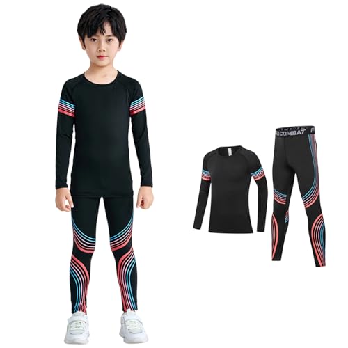 Genérico Ropa Termica Niño Tela de Carbón Bambú Transpirable Traje Interior Funcional Conjuntos Térmicos para Niña Invierno Térmica Adecuado para Fútbol Esquí Hockey sobre Hielo Correr Dormir