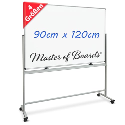 CALENBO Mobiles Whiteboard Doppelseitig - Höhenverstellbar & Rollbar - 91,4x61 Cm Mit Ständer Für Büro & Homeoffice