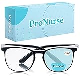 ProNurse Bifocal Safety Glasses, Prescription Goggles with Readers, Replaces Side Shields for Women, Men
