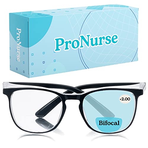 ProNurse Bifocal Safety Glasses, Prescription Goggles with Readers, Replaces Side Shields for Women, Men