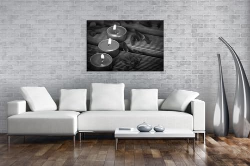 Bougies romantiques Saint-Valentin deyoli cadre bois tableau sans reflet - 2