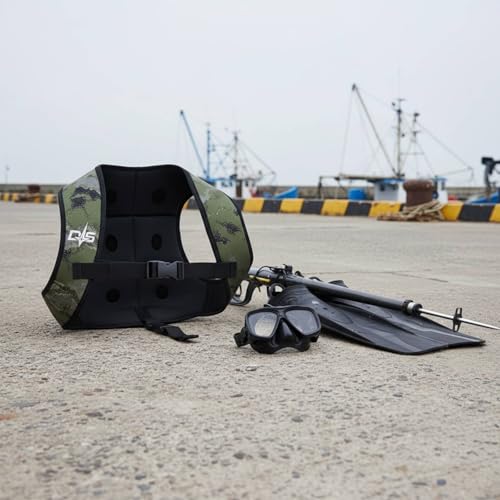 Chaleco buceo con lastre de material resistente para chaqueta pesca subacuática duradera 6
