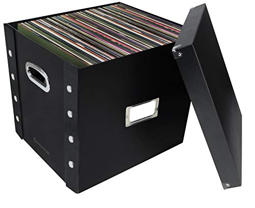 Image of Snap-N-Store Vinyl Record Storage Box, 12 In, 2-Pack, Holds 75 Albums