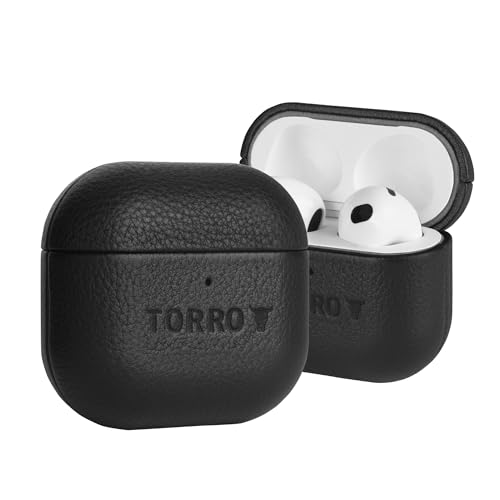 Étui en cuir véritable noir TORRO pour AirPods 4 la protection élégante et haut de gamme