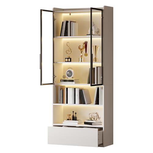 Vitrina de cristal de 80 x 34 x 180 cm,...