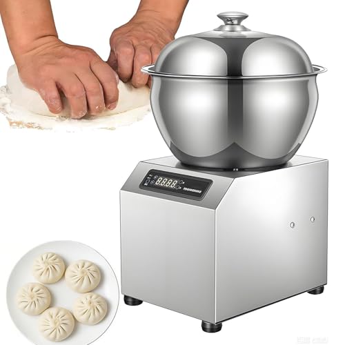 Ymnogjie Amasadora Multiusos 2200 W,Acero Inoxidable Temporizador 0 a 30 Min Amasadora EléCtrica con Función de Fermentación para Restaurantes,Panaderías 5KG