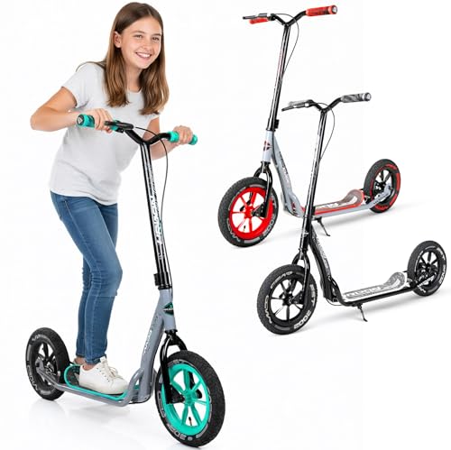 Large Kick Scooter for Adults, Teens & Kids 8-12 with Kickstand – 12