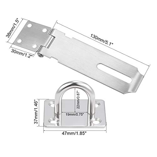 Image of uxcell Padlock Hasp Door Clasp Latch Security Safety Bolt Lock Latches Stainless Steel 1Pack