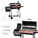 Royal Gourmet CC1830W 30-Inch Charcoal Grill with Offset Smoker and Wood-Painted Side Table, Outdoor Smoker Grill with 811 Sq. In. Cooking Area for Outdoor Barbecue Event, Black