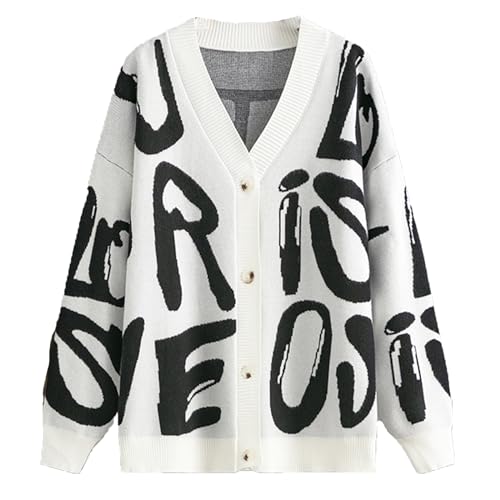 JASCLS Women's Leopard Print Cardigan V Neck Long Sleeve Color Block Button Down Sweater Outwear