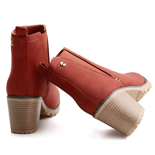 Image of JABASIC Women Suede Ankle Booties Slip On Chelsea Boots