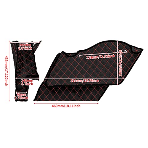Forros de alforjas estiradas y extendidas de 5'' con costura roja para Harley Touring Road King Road Glide Street Glide Electra Glide 2014-2023 miniatura 3