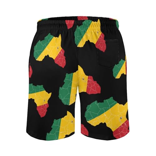 Africa Map Reggae Rasta Men's Swim Trunks Breathable Bathing Suit Swimming Board Shorts Hawaiian Beach Swimwear2