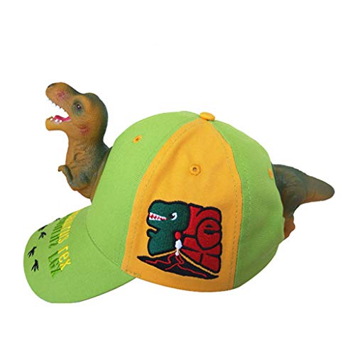 DAISHIAO Gorra de béisbol de dinosaurio feroz de dibujos animados 3D para niños adultos Sombrero de Snapback de ala ancha divertida