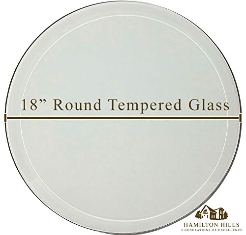 18 Inch Beveled Glass Table Top | 3/8" Thick Tempered Polished Edge | 18" Diameter 1" Bevel Premium Round Circular Plate Glass | Perfect Circle …