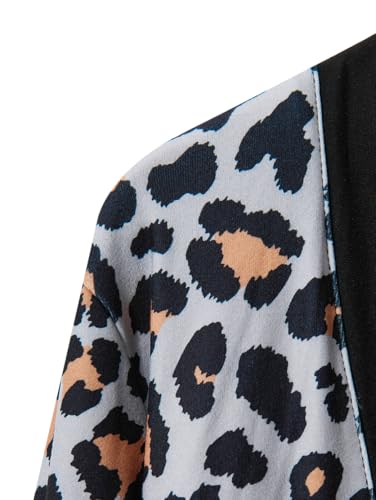 Image of Womens Leopard Print Cardigan Lightweight Long Sleeve Open Front Fall Cardigans S-XXL