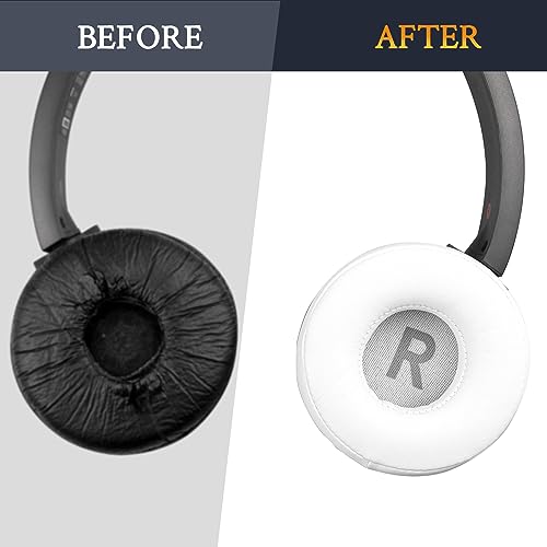SOULWIT Earpads Replacement for Sony WH-CH500/CH510/CH520,MDR-ZX100/ZX110/ZX110NC/ZX220/XB200/ZX300/ZX330BT,MDR-V100/V150/V200/V250/V300/V400, Ear Pads Cushions for DR-BT101 - White