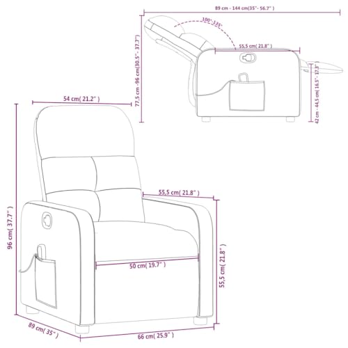 Sillón reclinable con masaje tapizado negro miniatura 3