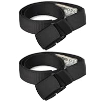 RAFIYU 2 Stück Geldgürtel mit Geheimfach, Reise-Sicherheitsgürtel mit Reißverschluss, Verstellbarer Nylon Taillengürtel für Männer, Frauen, Reise, Outdoor und Diebstahlschutz (Schwarz)