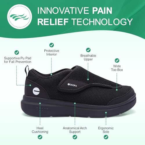 Diabetic Shoes for Men Extra Wide Slip on Shoes for Swollen Feet Adjustable Walking Shoes for Elderly Foot Pain Relief Neuropathy4