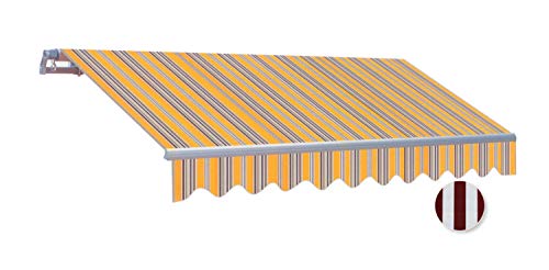 Preisvergleich Produktbild Gelenkarm MARKISE Bordeaux / Weiss mit Handkurbel - Breite 4m