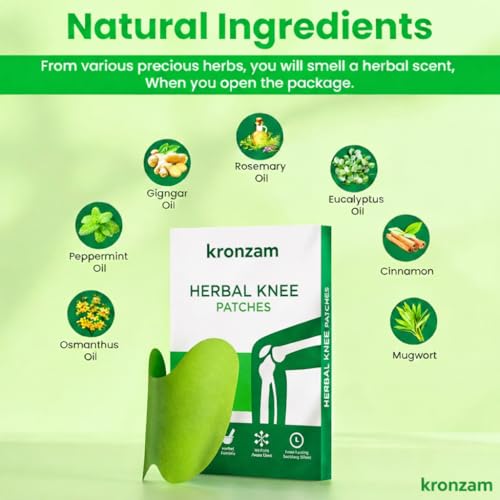 Image of Herbal Knee Pain Relief Patches Arthritis Inflammation Patch Sticker | Instant Relief from Knee Pain | Joint Knee Pain Relief Products Natural Wormwood Extract Patch for Knee (20 Pieces)