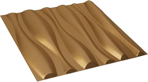 Miniatura 6 de Ekena Millwork Fairfax EnduraWall Panel decorativo de pared 3D de 19 58 pulgadas de ancho x 19 58 pulgadas de alto, dorado (cubre 2.67 pies