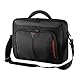 Targus Classic+ Clamshell Laptoptasche 15,6 Zoll, robuste Umhängetasche mit Sicherheitsriemen für Notebooks, Business Tasche mit gepolstertem Griff – Schwarz/Rot, CN415EU