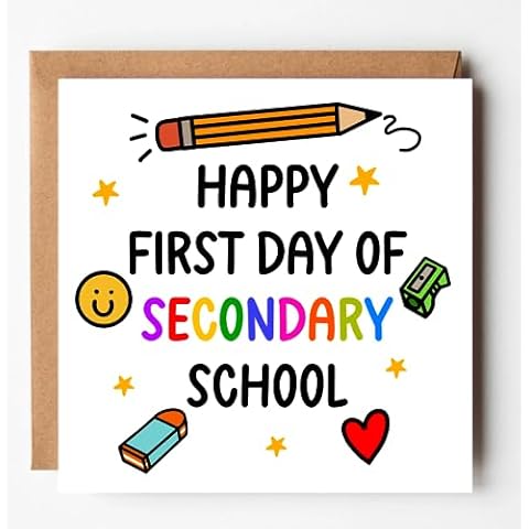 First Day at Secondary School Good Luck Card Cover