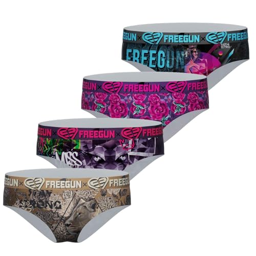 FREEGUN Lot de 4 Culottes Boxers Shorties Fille (10-12 ans, Miss Street Art 82)
