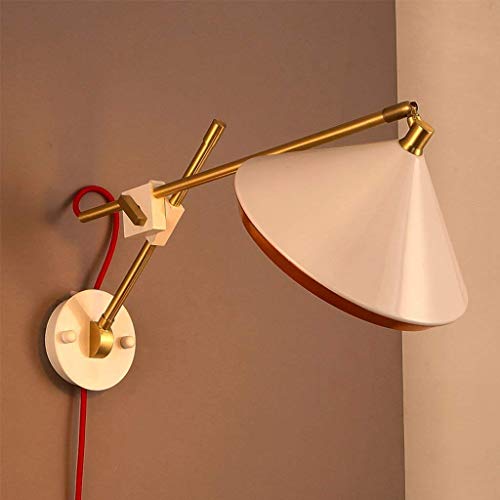 Lampe murale pliante industrielle blanche luminaire de chevet orientable chambre