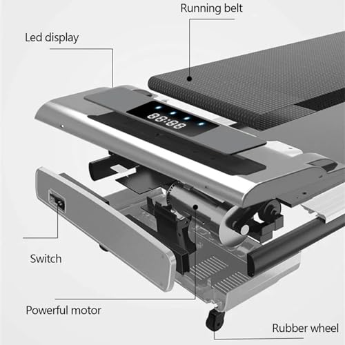 Image of 2 in 1 Under Desk Electric Treadmill Motorized Exercise Machine with Remote Control and LED Display, Walking Jogging Machine for Home /Office Use,Gray