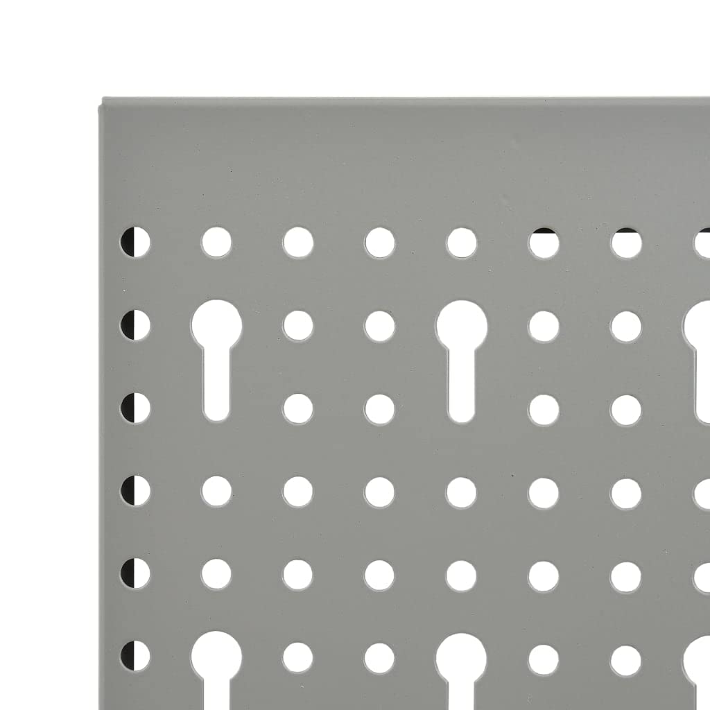 Juego de 4 paredes para herramientas, 160 x 58 cm, acero perforado, para taller, garaje, sistema de organización, soporte para herramientas, metal, color gris
